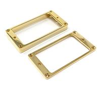 Vintage Forge Juego de anillos de montaje de pastilla Humbucker con parte inferior curvada de metal dorado (puente y cuello) compatible con guitarras Gibson Les Paul Archtop HRMC-GLD