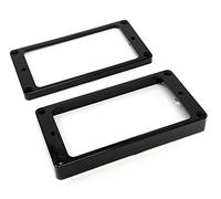 Vintage Forge Juego de anillos de montaje Humbucker de fondo plano negro (puente y cuello) compatible con guitarras Gibson Les Paul SG HR2020F-BLK