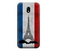 Vintage France Flag Eiffel Tower Funda Carcasa Case para Samsung Galaxy J3 (2017) EU Version