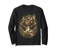 Vintage French Bulldog Cosmic Night Sky Dog Lover Manga Larga