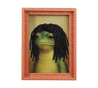 Vintage Frog Magnet - 6x1x8cm Natural Wood Material, Playful Mini Refrigerator Decor, Whimsical Collectible Display | Home Office Pane Embellishment for Winter Holiday Celebration Gift