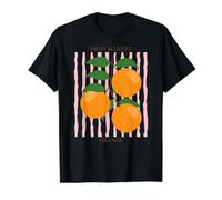 Vintage Fruit Orange Flower Botanical Cottagecore Fruit Camiseta gráfica económica, Hombre, Negro, XL