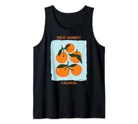 Vintage Fruit Orange Flower Botanical Cottagecore Fruit Camiseta sin Mangas