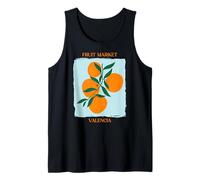 Vintage Fruit Orange Flower Botanical Cottagecore Fruit Camiseta sin Mangas