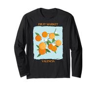 Vintage Fruit Orange Flower Botanical Cottagecore Fruit Manga Larga
