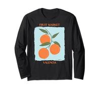 Vintage Fruit Orange Flower Botanical Cottagecore Fruit Manga Larga