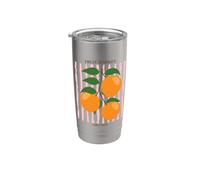 Vintage Fruit Orange Flower Botanical Cottagecore Fruit Vaso térmico de acero inoxidable de doble pared