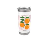 Vintage Fruit Orange Flower Botanical Cottagecore Fruit Vaso térmico de acero inoxidable de doble pared