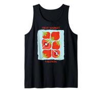 Vintage Fruit Strawberry Flower Botanical Cottagecore Fruit Camiseta sin Mangas