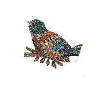 Vintage Full Diamond Heavy Industry Magpie Broche - Exagerado Happy Bird Traje Chaqueta Pin Hebilla Accesorios(Champagne)