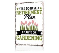 Vintage Funny Retirement Gardening Metal Sign Outdoor Yard Decor For Home Greenhouse Living Room Backyard Patio 8 X 12 inch