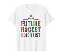 Vintage Futuro Rocket CIENTISTA Science Geek Kids Graduación Camiseta