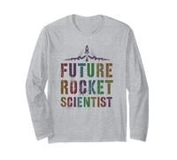 Vintage Futuro Rocket CIENTISTA Science Geek Kids Graduación Manga Larga