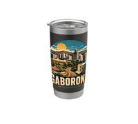 Vintage Gaborone Botswana - Recuerdo de viaje Vaso térmico de acero inoxidable de doble pared