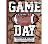 Vintage Game Day American Football Composition Notebook: Wide Ruled Retro Sports Lined Journal for Boys, Men, Kids & Teens, Distressed Aesthetic Grid Star Travel Book