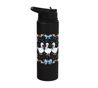 Vintage Ganso Floral Gansos Coqueta Lazo Retro Estética Niña Stainless Steel Insulated Water Bottle