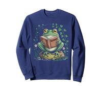 Vintage Garden Frog Cottagecore Reading Girl Bookworm Dragon Sudadera