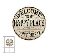 Vintage Garden Sign - Round Yard Marker, 7.87 Inches Outdoor Message with Styling, Weatherproof Finish, Decorative Porch Accent, Rustic Display Piece for Enhancing Home Entrance Identity Indoor