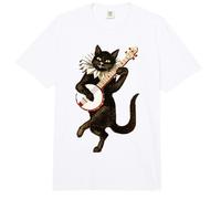 Vintage Gato Jugando Banjo Country Music Comfort Colors Adult Heavyweight T-Shirt