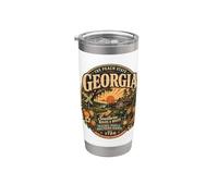 Vintage Georgia Peach State Southern Roots Vaso térmico de acero inoxidable de doble pared