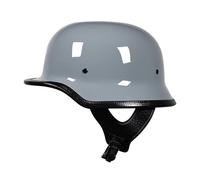 Vintage German Motorcycle Half-Helmet,Open-Face Motorcycle Helmet for Adults, ECE-approved, Men’s Helmet with Adjustable Quick-Release Buckle, for Cruisers and Choppers F,M(55-57CM)