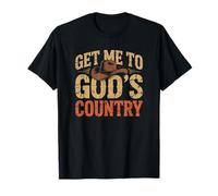 Vintage Get Me To God'S Country Funny Country Sombrero de Campo Camiseta