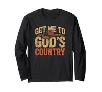 Vintage Get Me To God'S Country Funny Country Sombrero de Campo Manga Larga
