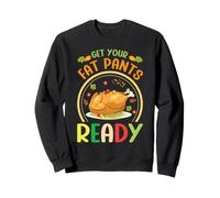 Vintage Get Your Fat Pants Ready Divertido Pavo de Acción de Gracias Sudadera