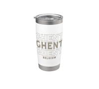 Vintage Ghent Bélgica Vaso térmico de acero inoxidable de doble pared
