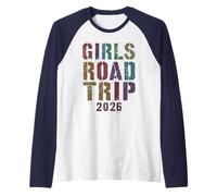 Vintage Girls Road Trip 2026 Vacaciones Surf Vacay Beach Camiseta Manga Raglan