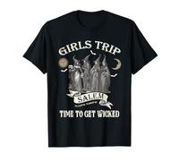 Vintage Girls Viaje a Salem Tiempo para Obtener Wicked Halloween Camiseta