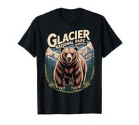 Vintage Glacier National Park Bear Retro Travel Camiseta