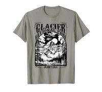Vintage Glacier National Park Montana USA Souvenir Camping Camiseta