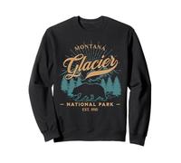 Vintage Glacier Parque Nacional Oso Grizzly Montañas Amanecer Sudadera