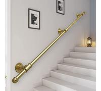 Vintage Gold il - Kit de soporte de barandilla para escaleras de 1 a 20 pies, para interiores y exteriores, tubo de acero galvanizado industrial, sistema de barandilla de escalera