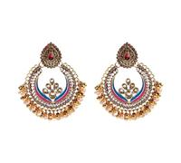 Vintage Gold Pearl Tassel Dangle Earrings For Women Water Drop Enamel Statement Earrings, One Size, Acetato, Sin gemas.