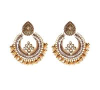 Vintage Gold Pearl Tassel Dangle Earrings For Women Water Drop Enamel Statement Earrings, One Size, Acetato, Sin gemas.