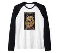 Vintage Goth Tarot Card The Lovers Dark Academia Aesthetic Camiseta Manga Raglan