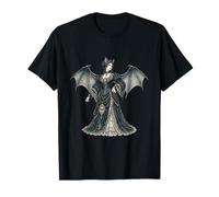 Vintage Gothic Bat Lady Victorian Vampire Dark Fantasy Camiseta