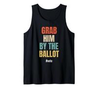 Vintage Grab Him by The Ballot #Vote Hashtag Vote Camiseta sin Mangas