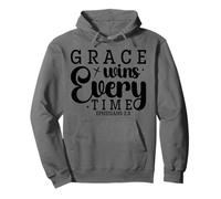 Vintage Grace Wins Every Time - Verso de la Biblia Christian Faith Sudadera con Capucha