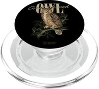 Vintage Gran Búho Cuernos Aves Arte Naturaleza Observación PopSockets PopGrip para MagSafe