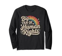 Vintage Gran Fan De Derechos Humanos Rainbow Profesor Social Manga Larga