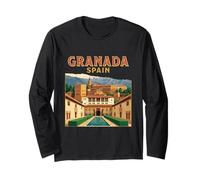 Vintage Granada España Viaje Recuerdo Ciudad Turista Regalo Manga Larga
