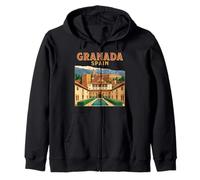 Vintage Granada España Viaje Recuerdo Ciudad Turista Regalo Sudadera con Capucha