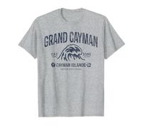 Vintage Grand Cayman Island Wave Verano Tropical Playa Retro Camiseta