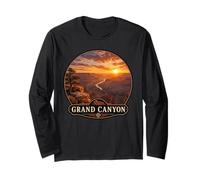 Vintage Grand y Canyon Sunset Road en diseño de Viaje Manga Larga