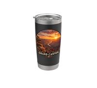 Vintage Grand y Canyon Sunset Road en diseño de viaje Vaso térmico de acero inoxidable de doble pared