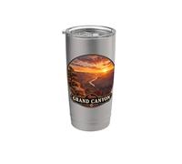 Vintage Grand y Canyon Sunset Road en diseño de viaje Vaso térmico de acero inoxidable de doble pared