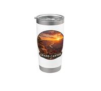 Vintage Grand y Canyon Sunset Road en diseño de viaje Vaso térmico de acero inoxidable de doble pared